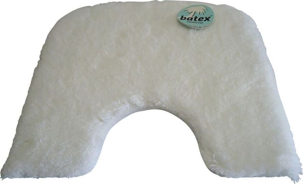 Batex WC-Vorleger mit Ausschnitt Toilettenvorleger Klovorleger Teppich 60x55 cm Primesse weiß
