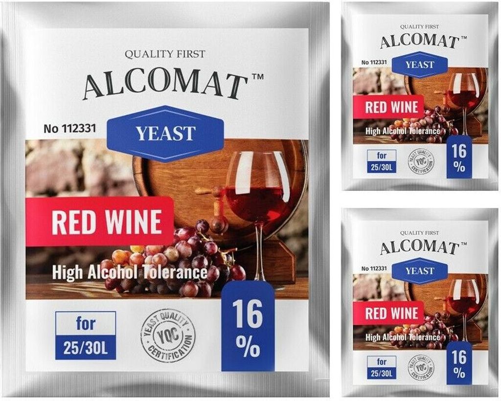 Rotweinhefe ALCOMAT Red Wine Yeast HAT 16% Gärhefe Wein Produktbild 
