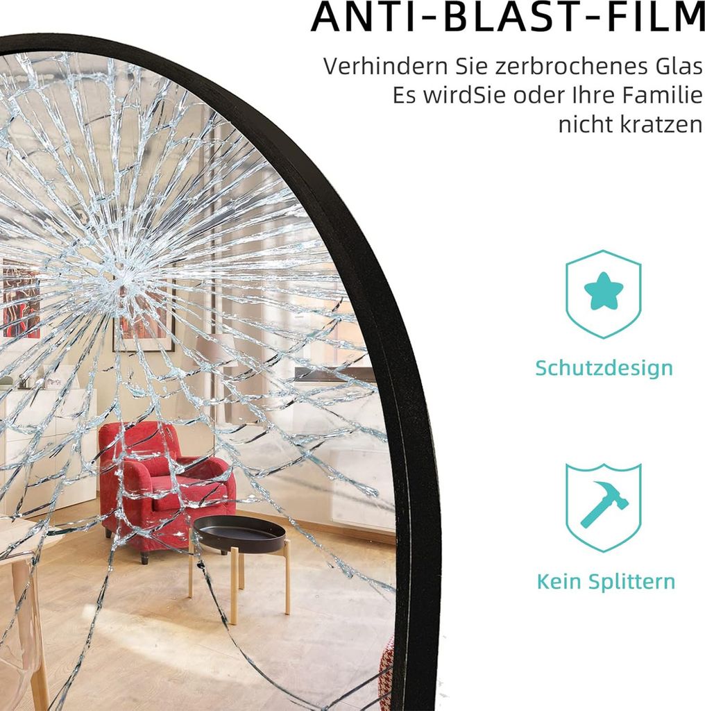 OKWISH Bogen Ganzkörperspiegel –Gewölbter Standspiegel Produktbild 10