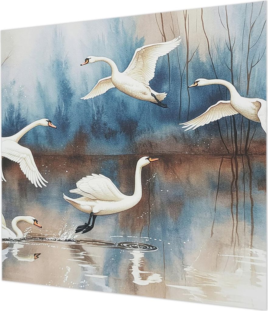 Wandtapete - Dekorative Tapete für Wohnzimmer - Tapetenfolie für Wanddekoration - 250x250 cm - Vögel im Flug