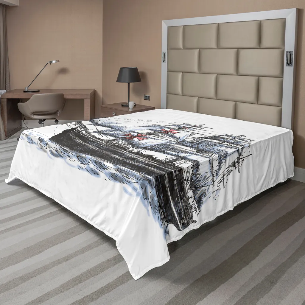 Lenzuolo Vintage Nave Columbus 244x205 | Arredo Letto Nautico ABAKUHAUS