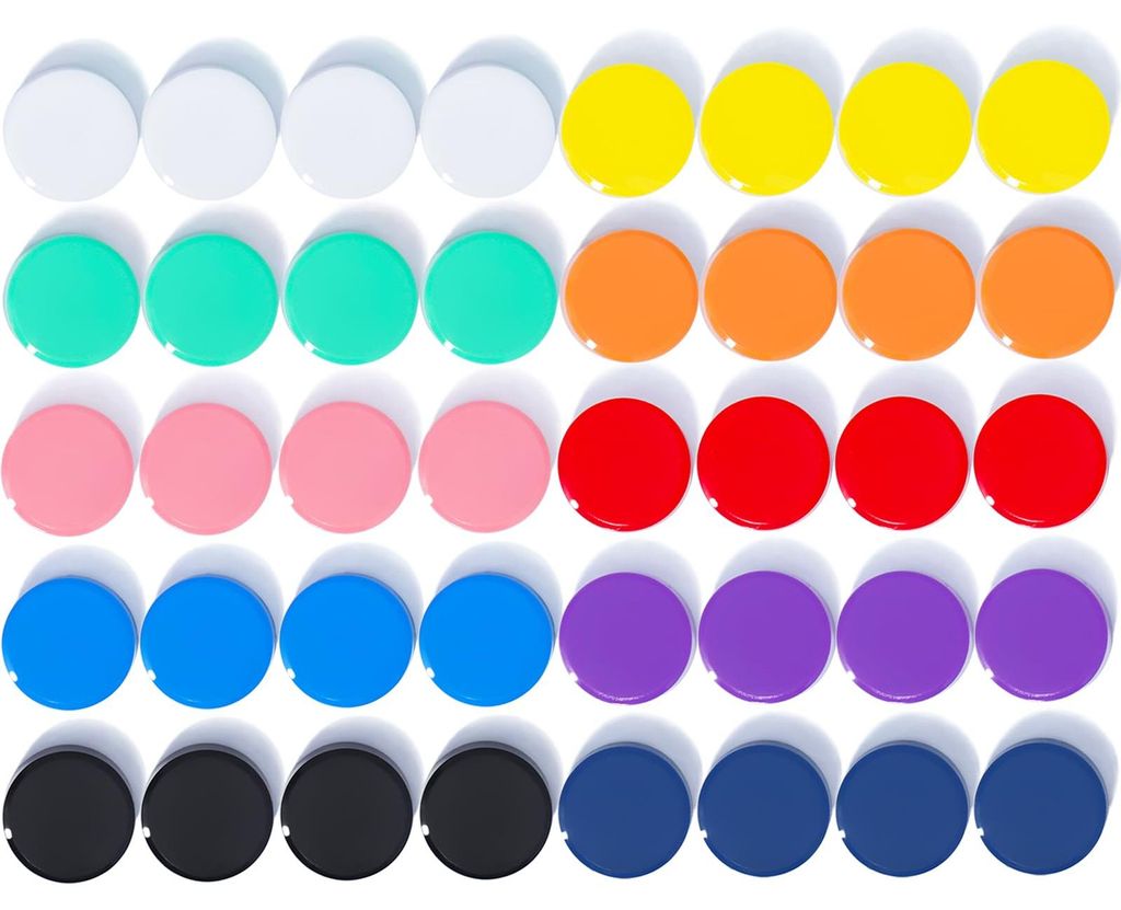 Magnete für Magnettafeln, starke Magnete, 40 Stück, 10 Farben, Kühlschrankmagnete, Mini-Kühlschrankmagnete, kleine Whiteboard-Magnete, bunte ru...