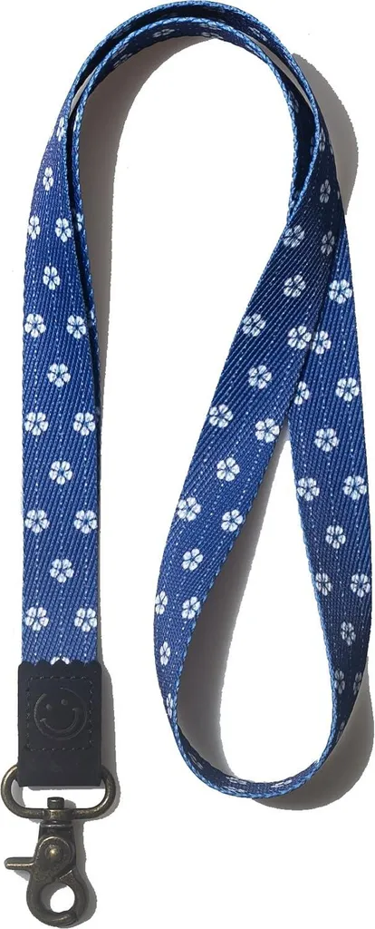 Porte-clés lanière long femme Indigo Blossom pour badge et clés