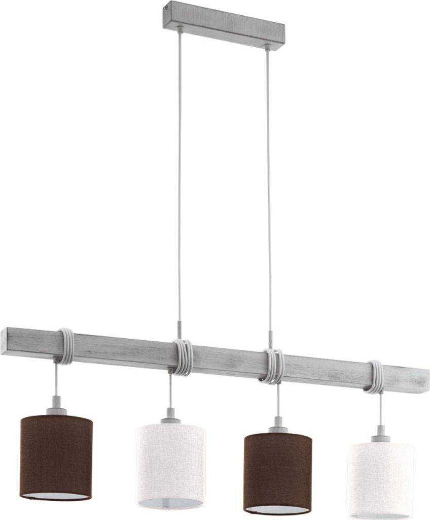 Eglo 49927 TOWNSHEND 2 E27 4-fach Hängeleuchte 1000x150mm Weiss-Patina Weiss Braun