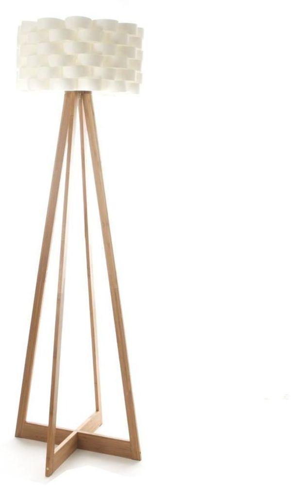 Bambus Stehleuchte - weiß, Höhe 150 cm Produktbild 