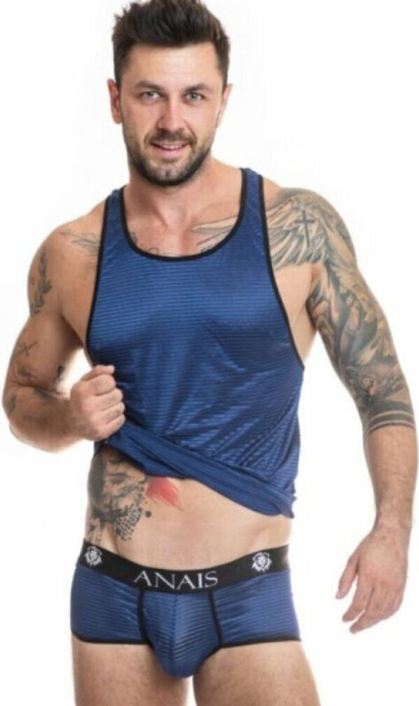 Anais Men - Naval - Herren-Tanktop mit Streifen