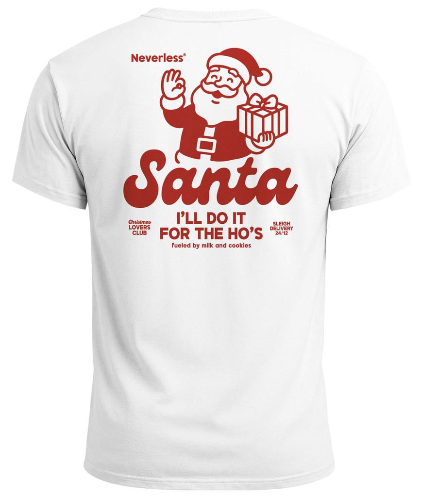 Herren T-Shirt Backprint Weihnachten Retro Santa Claus Fashion Streetstyle Weihnachtsshirt Neverless
