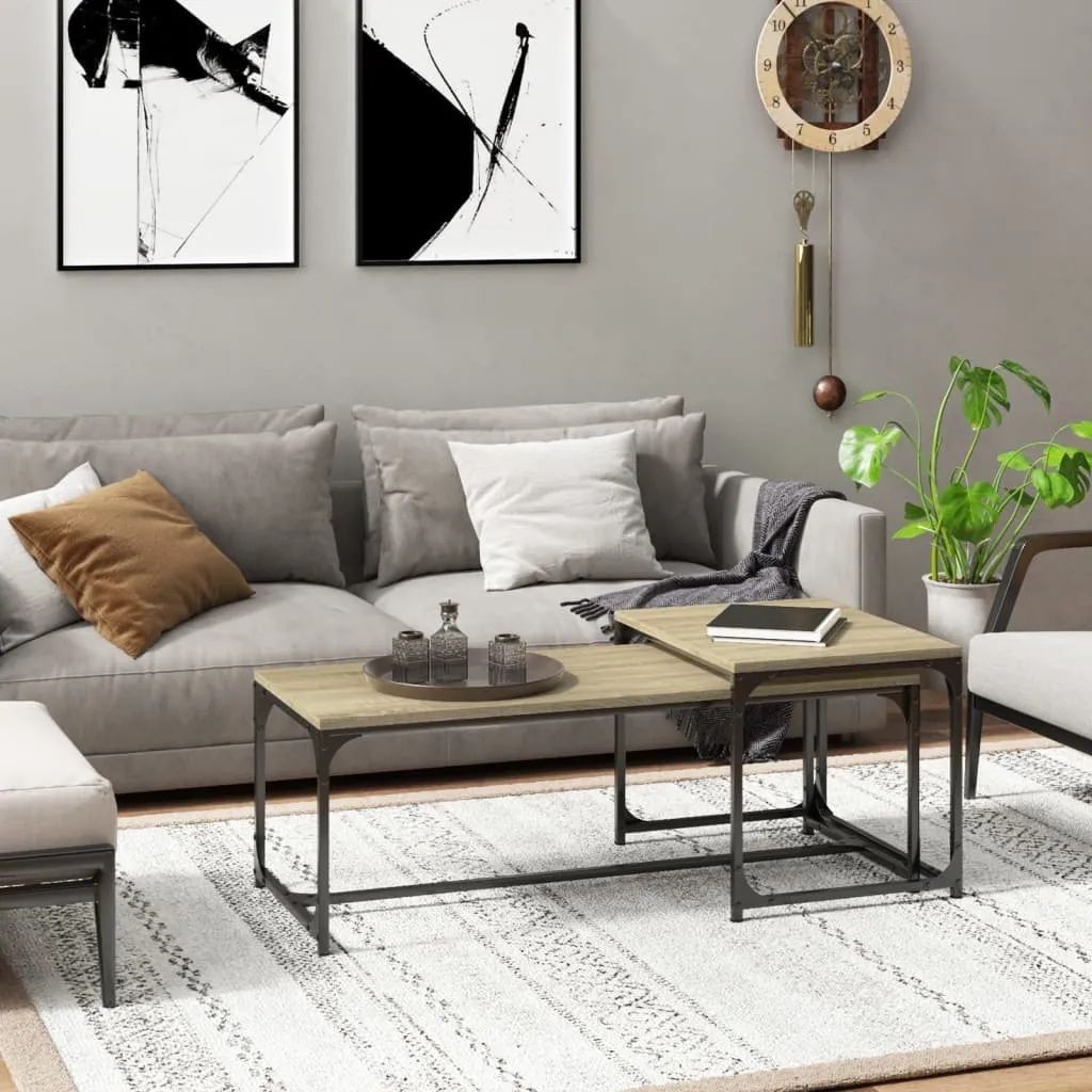 Maison Exclusive Tavolini da Salotto 2 pz Quercia Sonoma Moderni