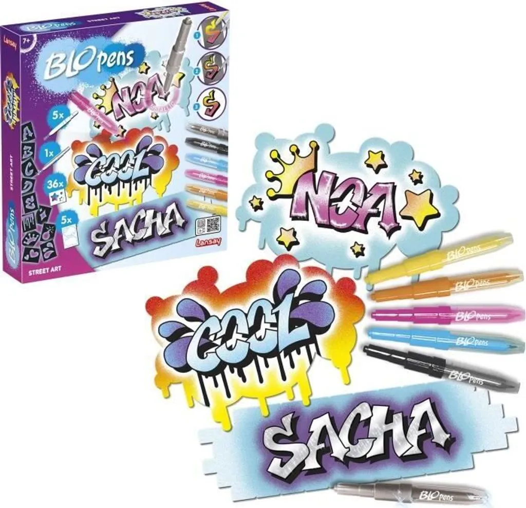 Coffret de feutres à souffler Blopens pour initiation au Street Art