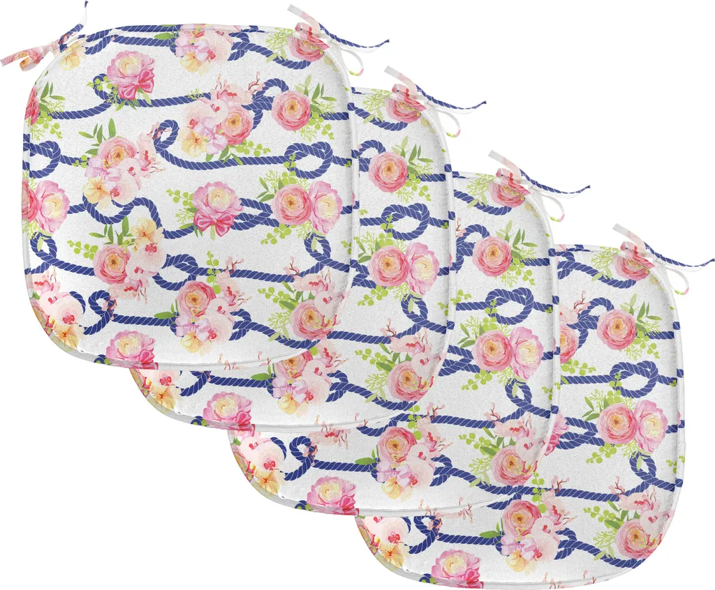 Cuscini Sedie ABAKUHAUS Navy e Blush 40x40 - Set 4 Pezzi Impermeabili