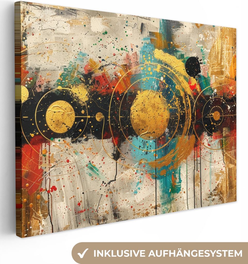 Wandbilder wohnzimmer 80x60 cm - Abstrakt und Modern - Ästhetik, Leinwand Bilder, Wanddeko, Gemälde