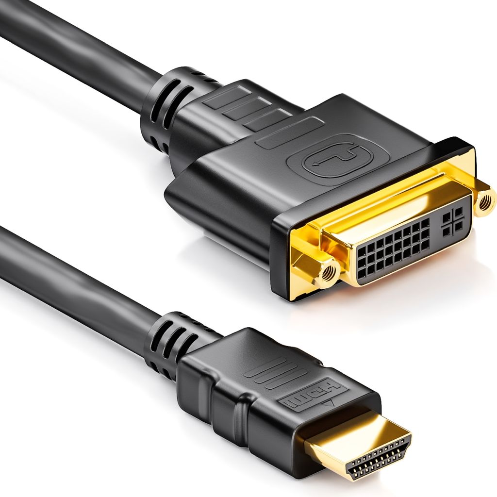deleyCON 0,5m HDMI Kabel auf DVI Kabel 24+1 FULL HD 1080p PC Monitor Beamer TV 