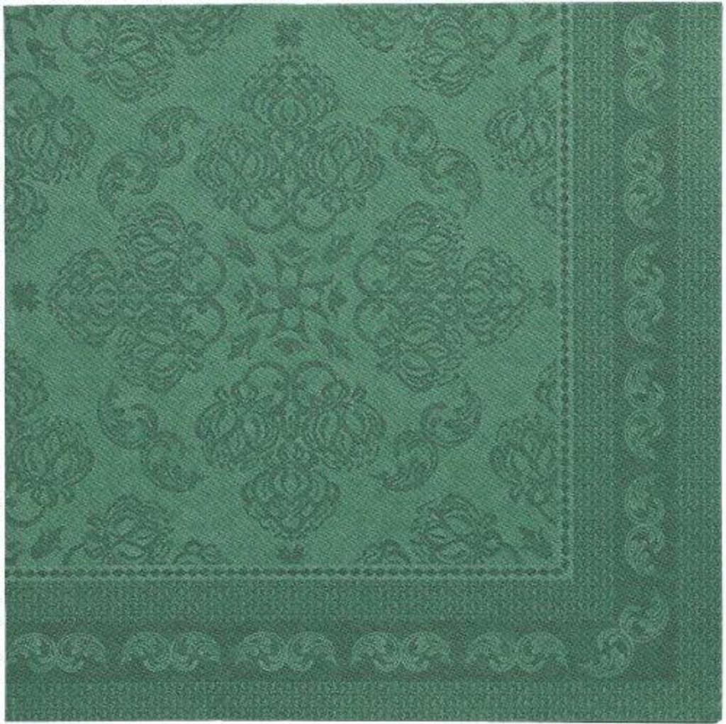 Servietten "ROYAL Collection" 1/4-Falz 40 cm x 40 cm dunkelgrün "Arabesque"