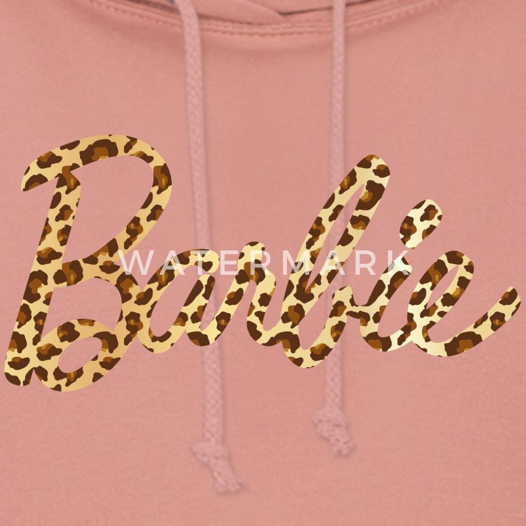 Spreadshirt Barbie Leo-Print Logo Damen Hoodie, M, Altrosa