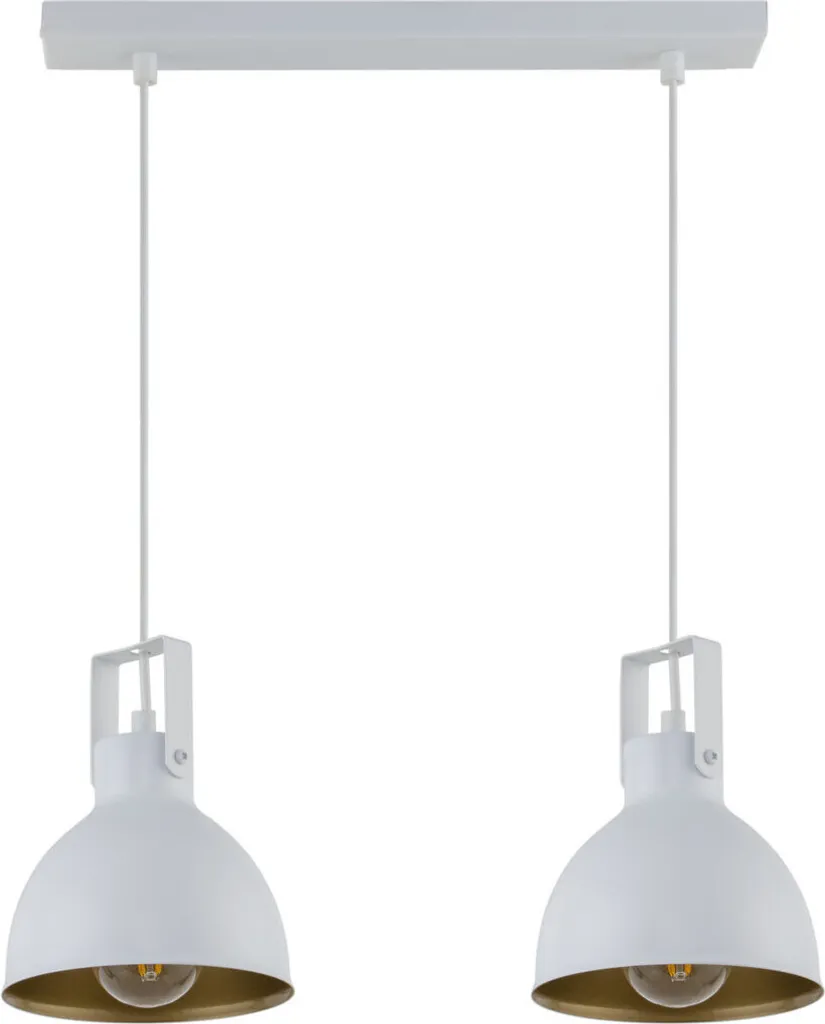 Suspension Mars Sigma Lighting Blanche et Dorée 2xE27 Métal 70cm