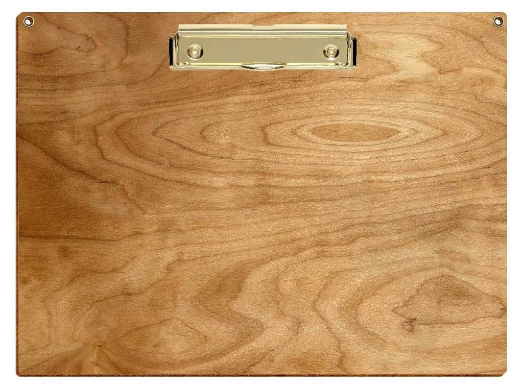 Bütic Holz Klemmbrett Standardform Birke rustikal für DIN A3 A4 A5 A6 mit 2 Ösen aus 3 mm starkem Birkensperrholz mit Klarlack versiegelt