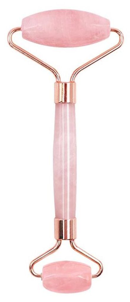 UNIQ Jade Roller Rosenquarz Gesichtsroller für Gesichtsmassage 14 cm