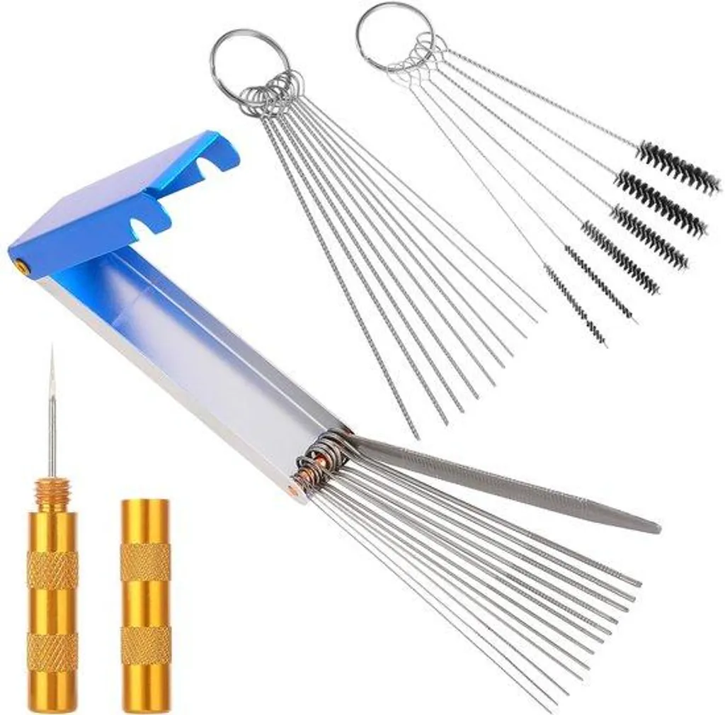 Kit de nettoyage carburateur avec 13 aiguilles et 10 tiges de cure