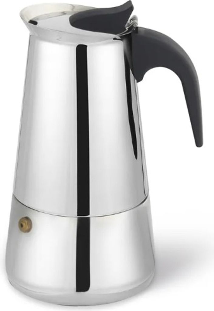 Fissman 9-Servier-Kaffeemaschine, Edelstahl 18/10, 15 x 11,5 x 21,5 cm, silber/braun