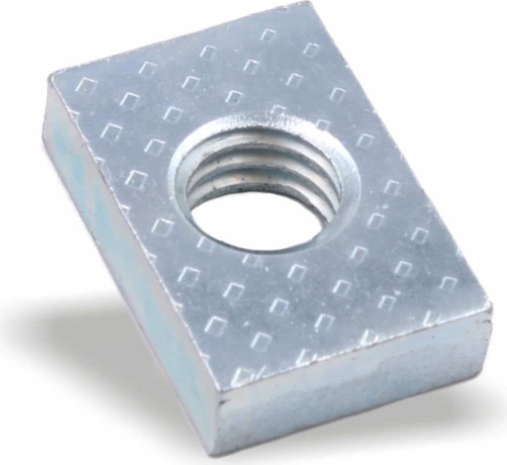 Nutenstein | Gewindeplatte 20x13x5 mm M6 Gewinde mittig | Stahl galvanisch verzinkt