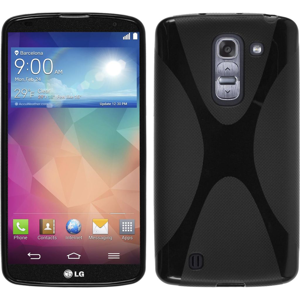 PhoneNatic Case kompatibel mit LG G Pro 2 - schwarz Silikon Produktbild 