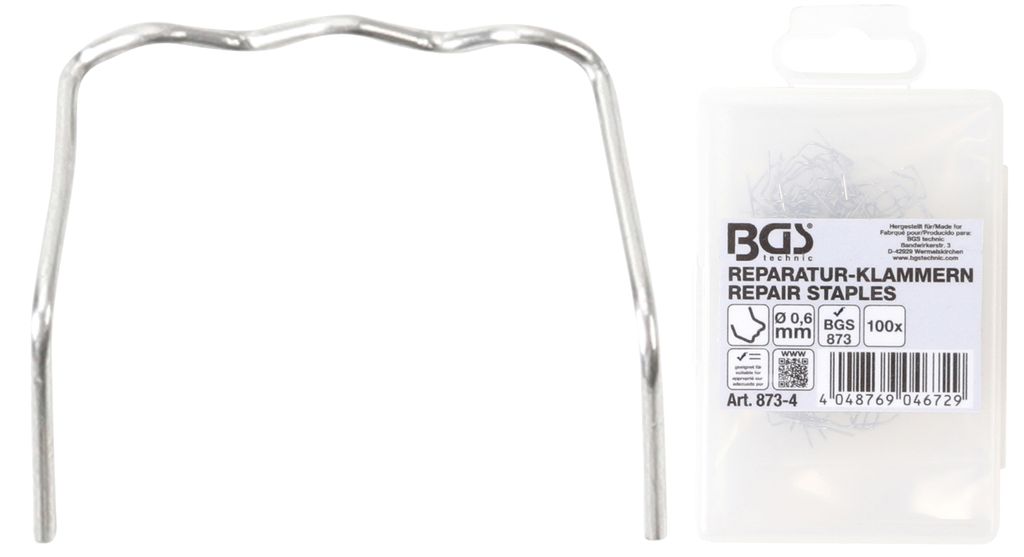 BGS Reparatur-Klammern L-Form Ø 0,6 mm 100-tlg. 100 Stk