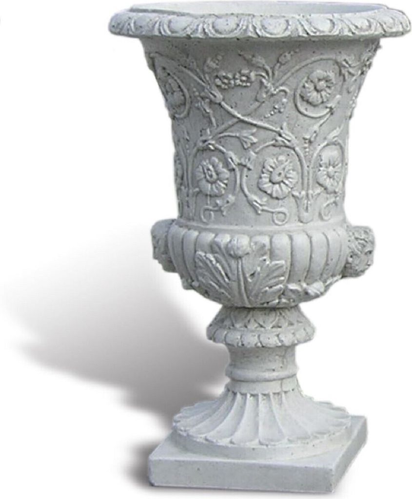 Casa Padrino Luxus Barock Blumentopf Antik Hellgrau Ø 40 x H. 60 cm - Italy