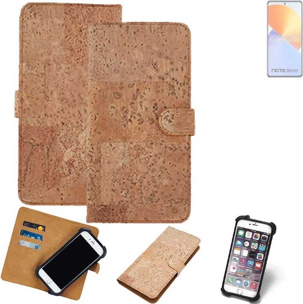 K-S-Trade Hülle kompatibel mit Infinix Note 30 VIP Kork Handyhülle Cover Schutzhülle TPU Case Bumper in Hellbraun, (1x)