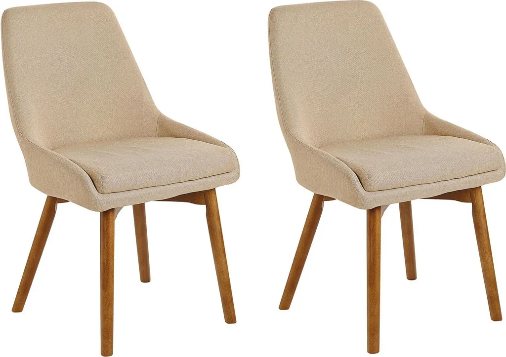 Chaises de salle à manger rembourrées en polyester beige lot de 2 pièces