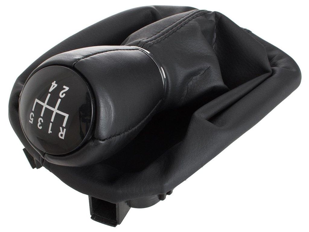 Seat Leon I 99-06 SCHWARZER Schaltknauf + Schaltmanschette mit Rahmen 5 GÄNGE