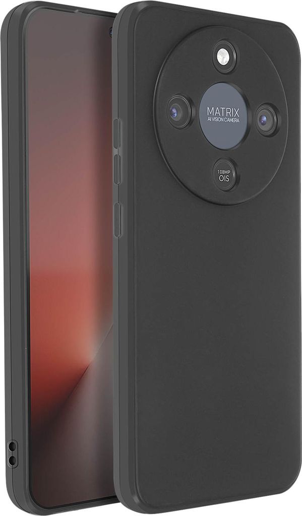 Avizar, Hülle für Honor Magic 8 Lite Mattes Finish Silikon Flexibel, Schwarz