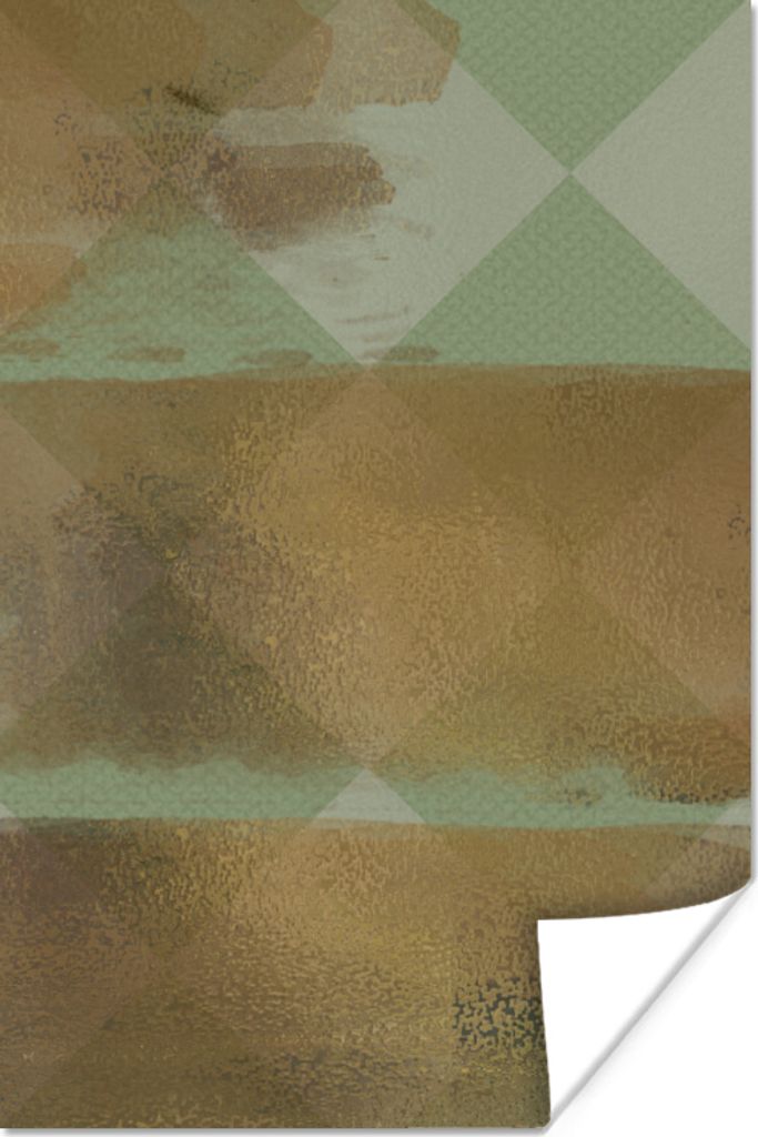 MuchoWow Poster Muster - Gold - Block 60x90 cm - Wanddekoration