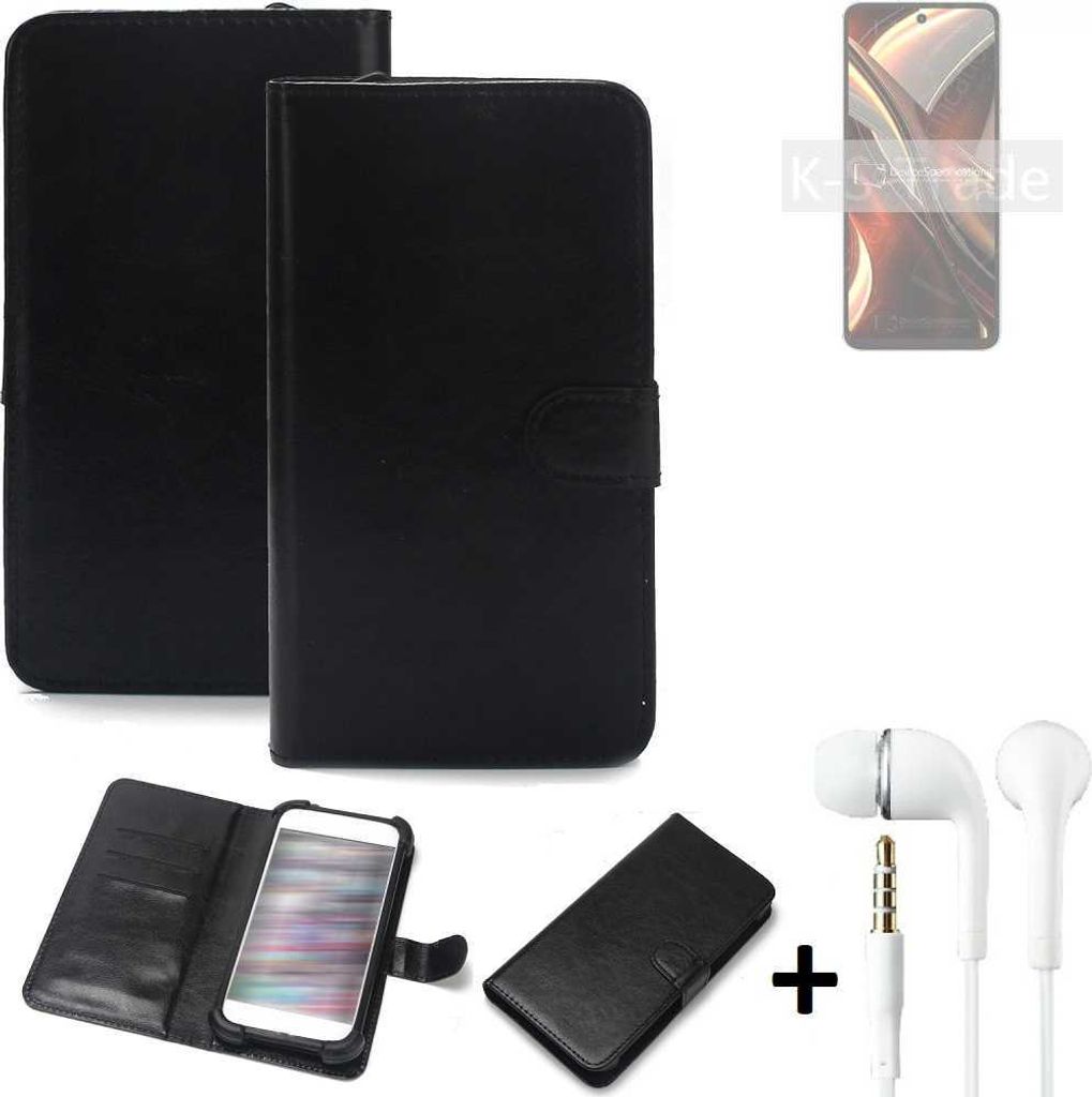 K-S-Trade Wallet Case Handyhülle kompatibel mit UMIDIGI A13 Pro Max 5G Schutzhülle Flip cover Flipstyle Tasche Hülle Flipcover Slim Bumper schwarz