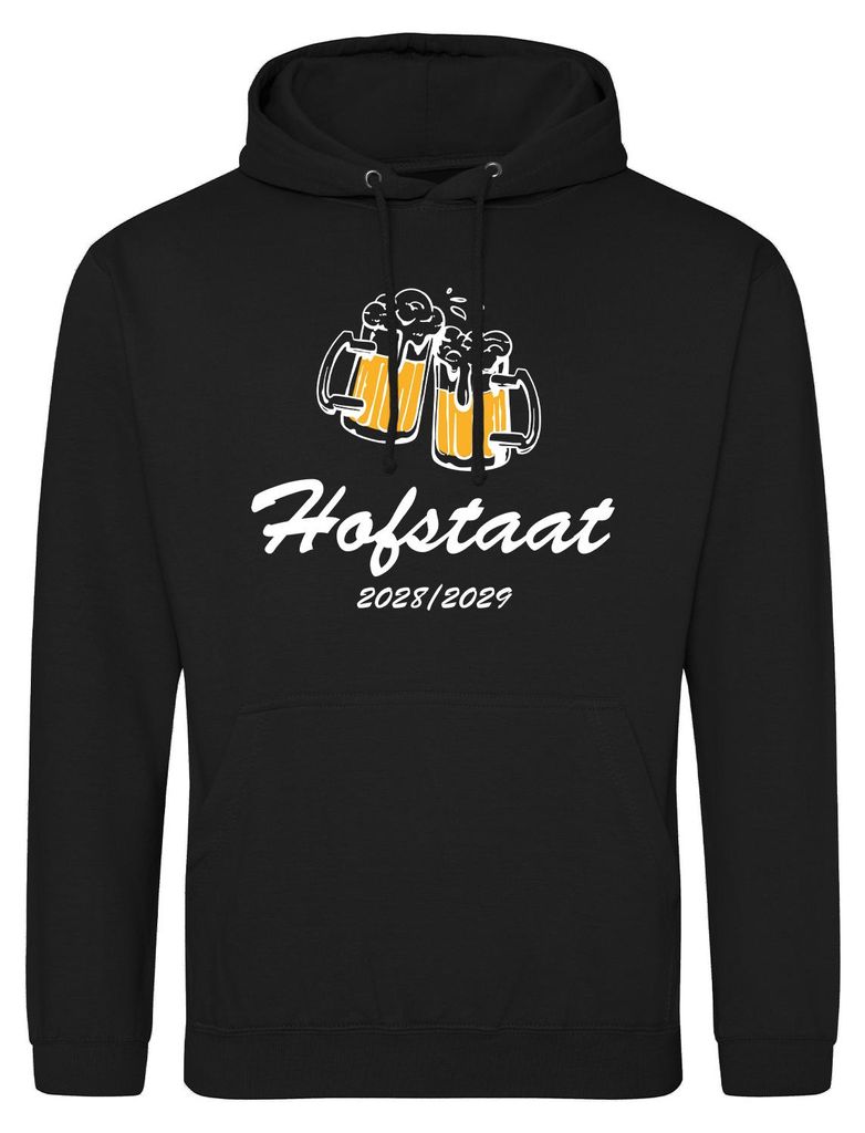 Huuraa Uni Hoodie Hofstaat 2028/29 Bierkrug Schützenfest L Deep Black Vegan Sweatshirt Geschenkidee