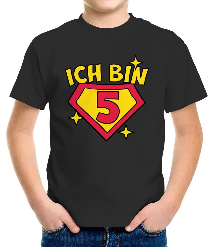 Kinder T-Shirt Superheld Superheldin Geburtstag Alter Motiv Produktbild 