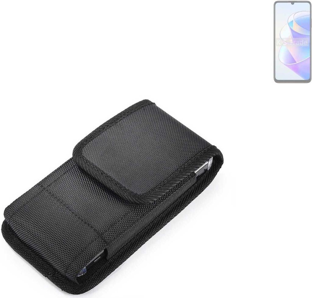 Holster Gürteltasche kompatibel mit Honor X7a Plus Holster Gürtel Tasche wasserabweisend Handy Hülle Schutz Hülle Outdoor schwarz K-S-Trade