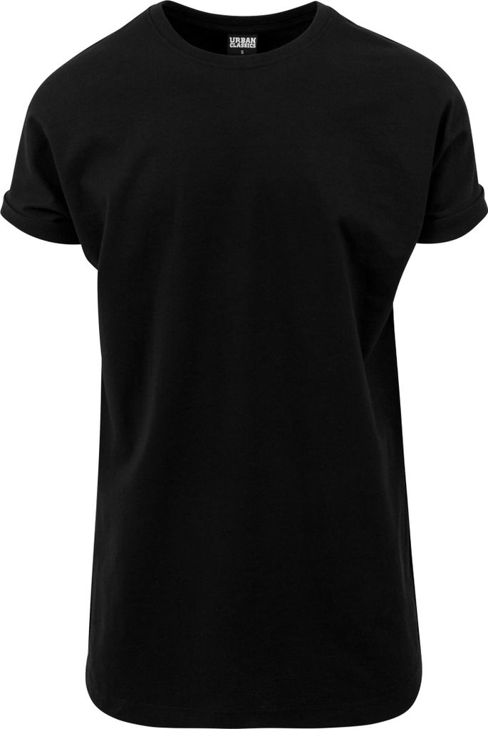 Urban Classics T-Shirt Herren Long Shaped Turnup Tee schwarz XL