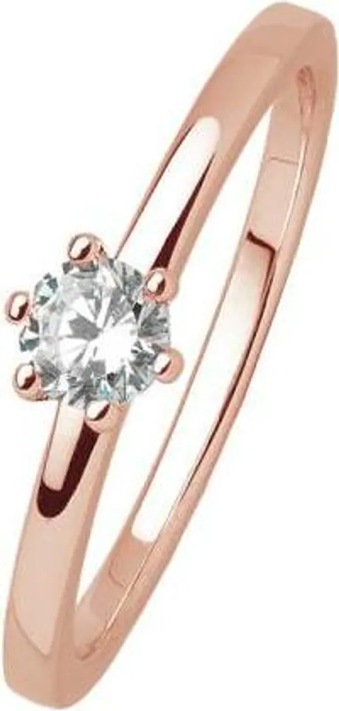 Bague Xenox argent 925 rose anti-ternissement et zirconium taille 54