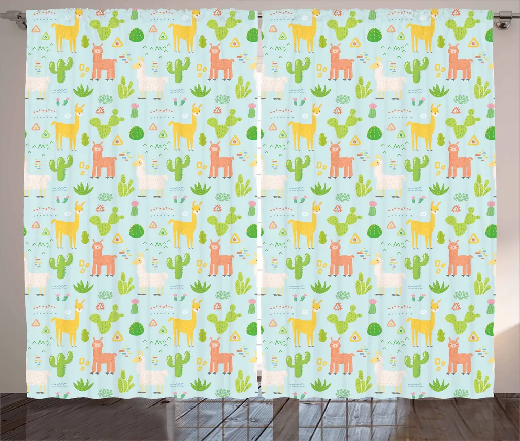 ABAKUHAUS Tenda Rustica Lama e Cactus 280x175 cm - Arredo Etnico