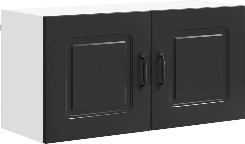 Pensile Cucina Nero 80x31x40 cm SYFAX Kalmar - Legno Multistrato Robusto