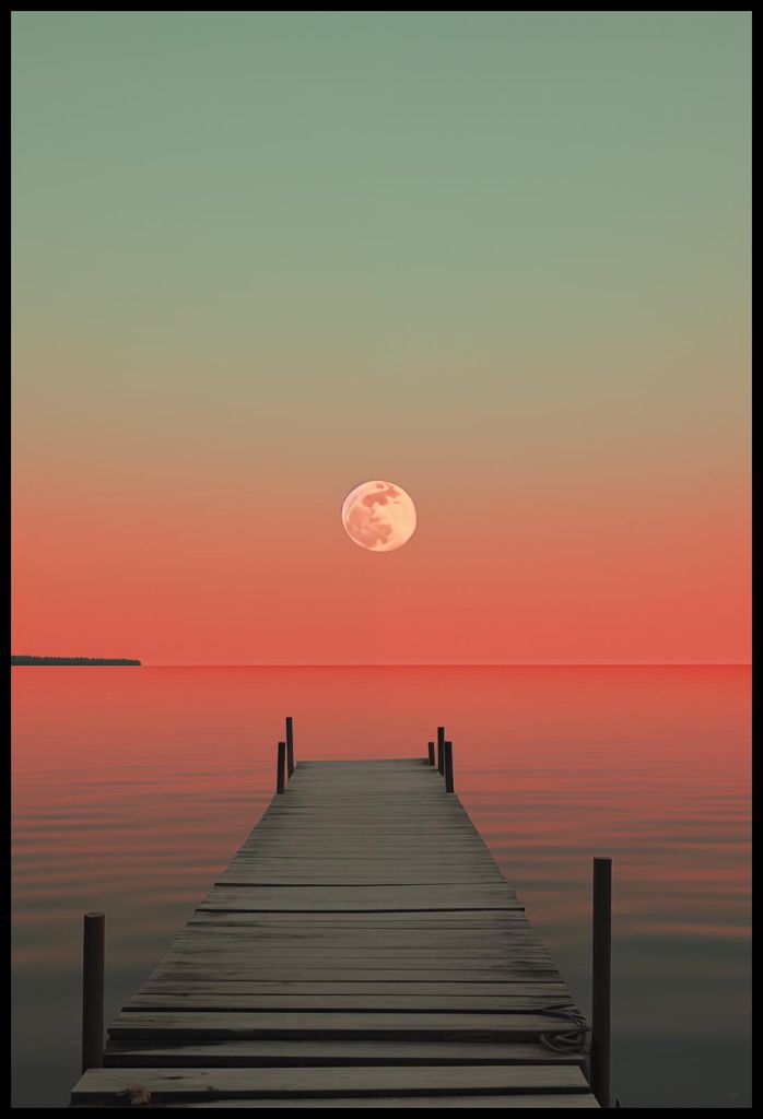 Plakat 67,5x100cm Mond über Wasser