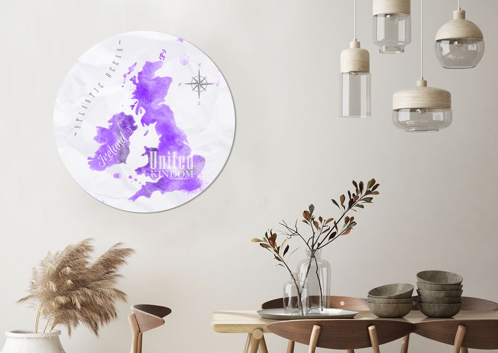 MuchoWow - Wand-Kreis - Wohnzimmer - Bild - Runde - Wanddeko - Dibond - Kunstdrucke