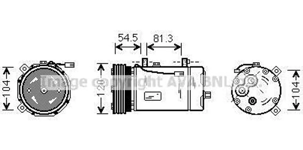 Compresseur clim AVA FDAK307 OE 7M0820803M pour Alhambra et Sharan