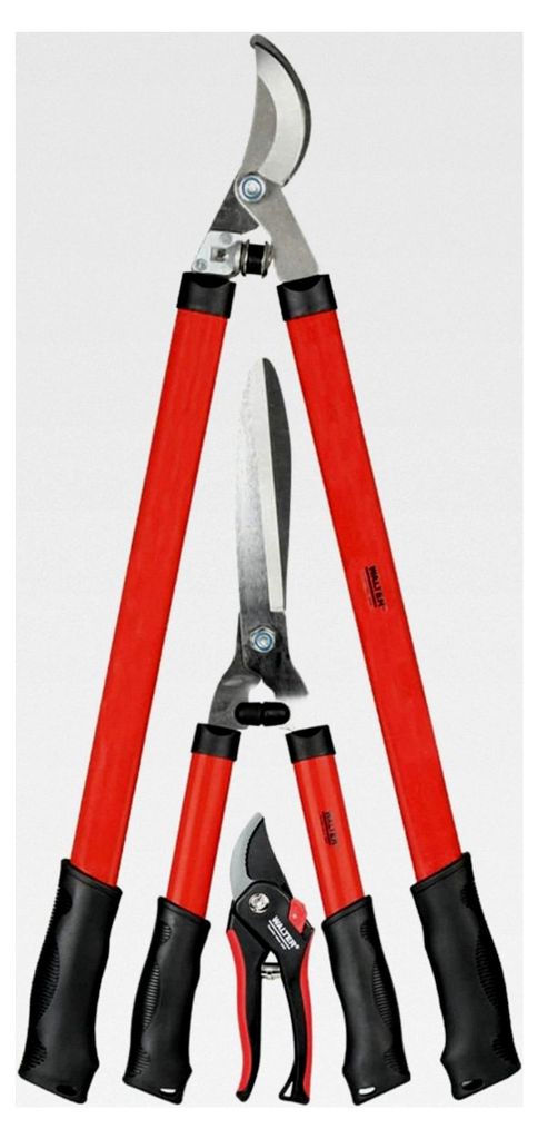 3-teiliges Gartenscheren-Set, Rosenschere, Heckenschere, Laubschere, Kohlenstoffstahl, ergonomischer Griff für Gartenarbeiten
