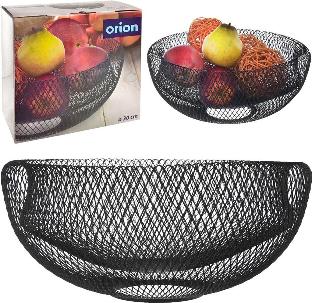 Orion Korb für Obst und Gemüse aus Metall | Schwarze, industrielle Schüssel LOFT-Stil, Doppelwand | 30 cm