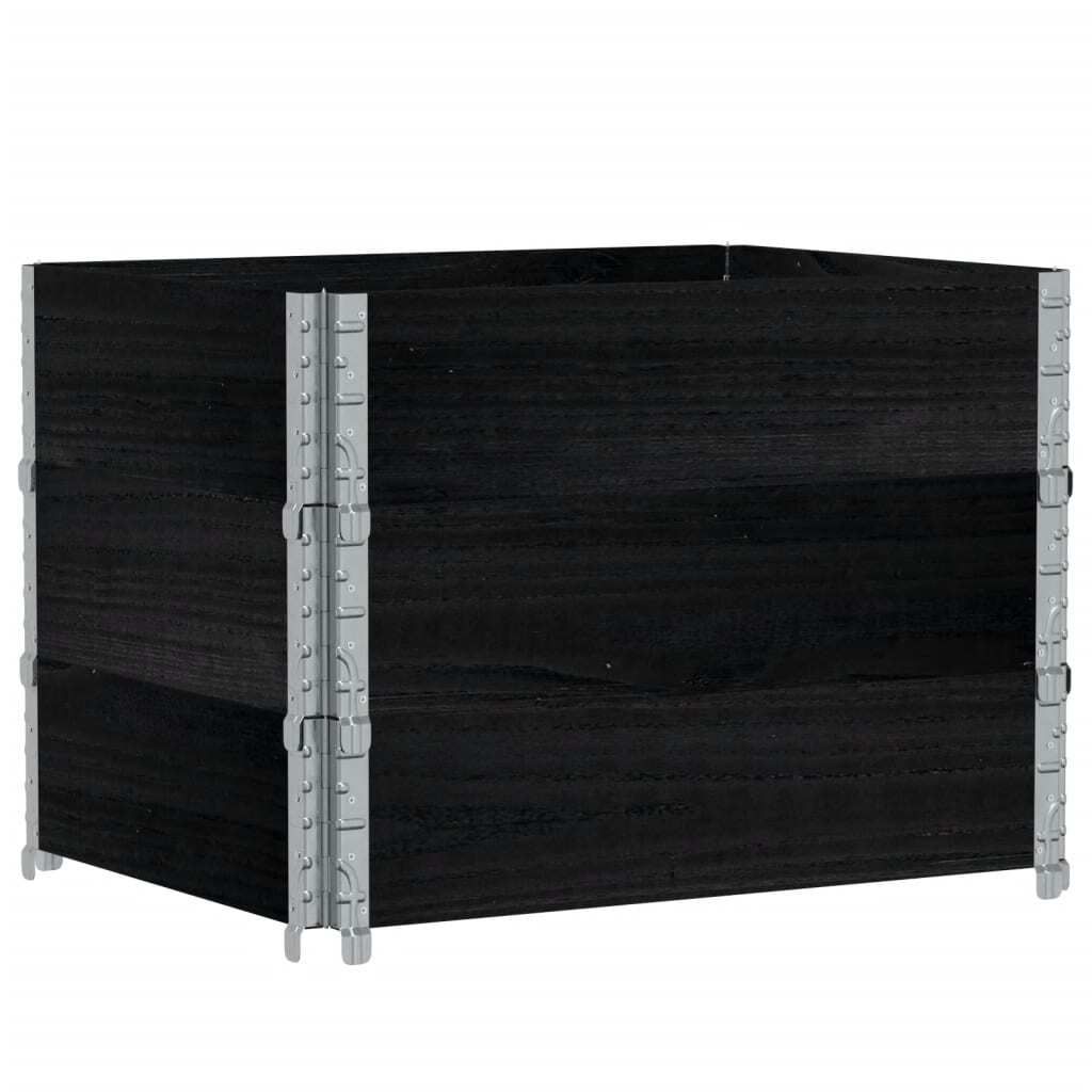 Pflanzkasten Schwarz 80x60 cm Massivholz Kiefer Produktbild 