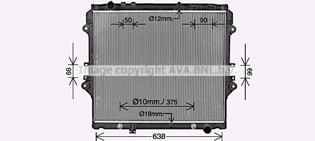 AVA TO2757 Radiateur Moteur Hilux OE 164000L361 Refroidissement Fiable