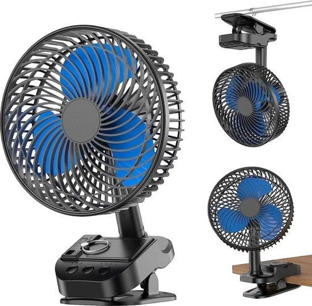 Ventilateur USB pour Bureau et Lit - Pince 20 cm Silencieux à 5 Vitesses