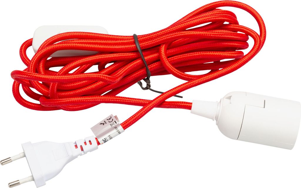 Textilkabel pendel Fassung E27 mit Schalter 4,5 Meter EC04B Produktbild 