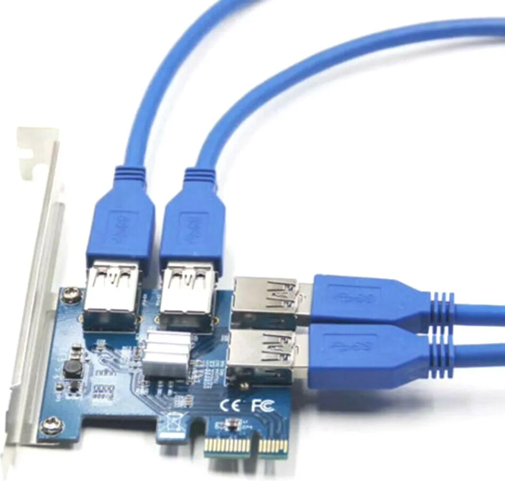 BRAINZAP Hub PCI-E x1 to 4x USB 3.0: Potenzia il tuo Computer Desktop